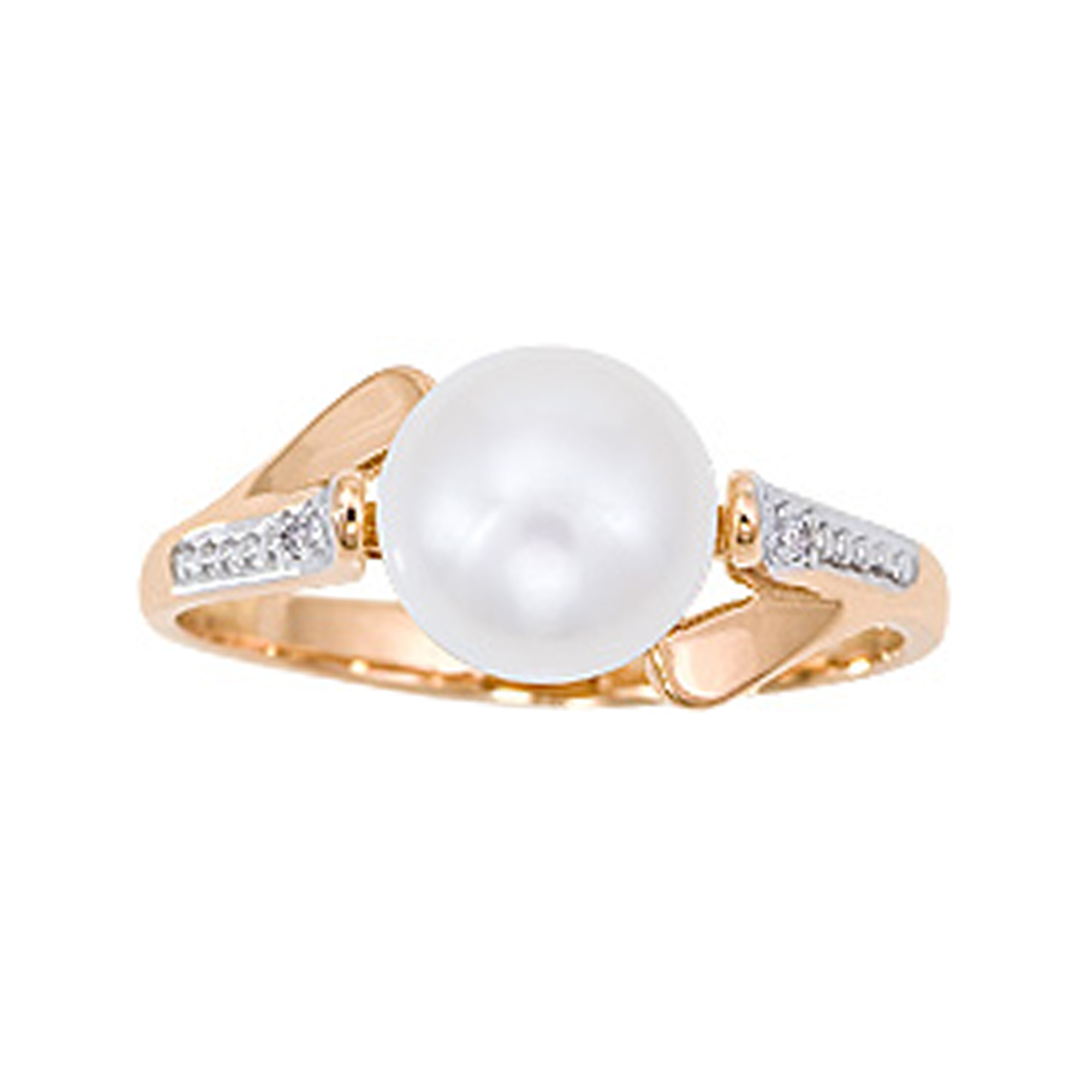 Кольцо из золота с камнем Жемчуг, Фианит фото, цены