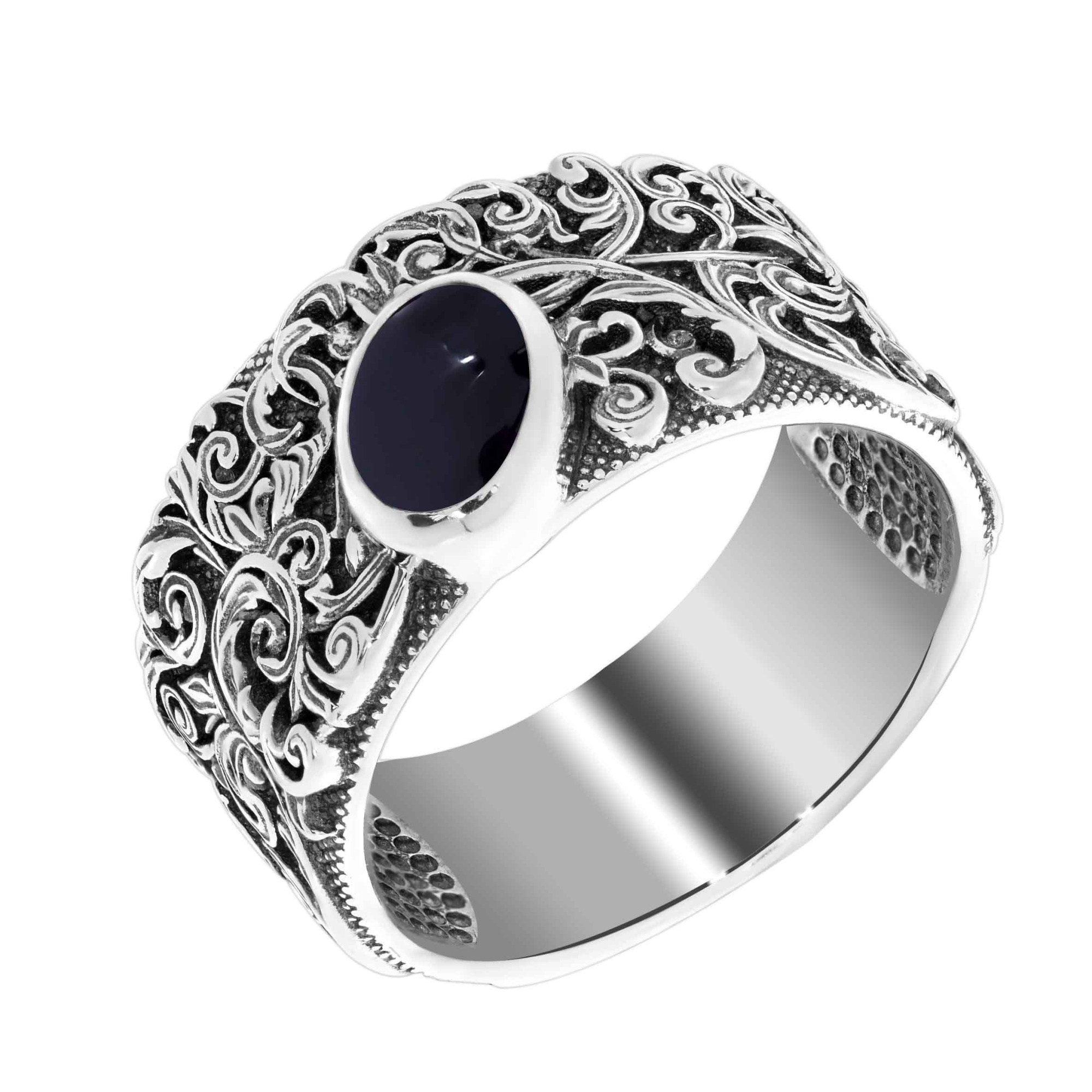 Кольцо из серебра с камнем Агат фото, цены