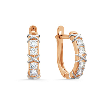 Серьги из золота с камнем Бриллиант фото, цены