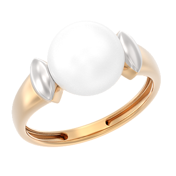 Кольцо из золота с камнем Жемчуг фото, цены