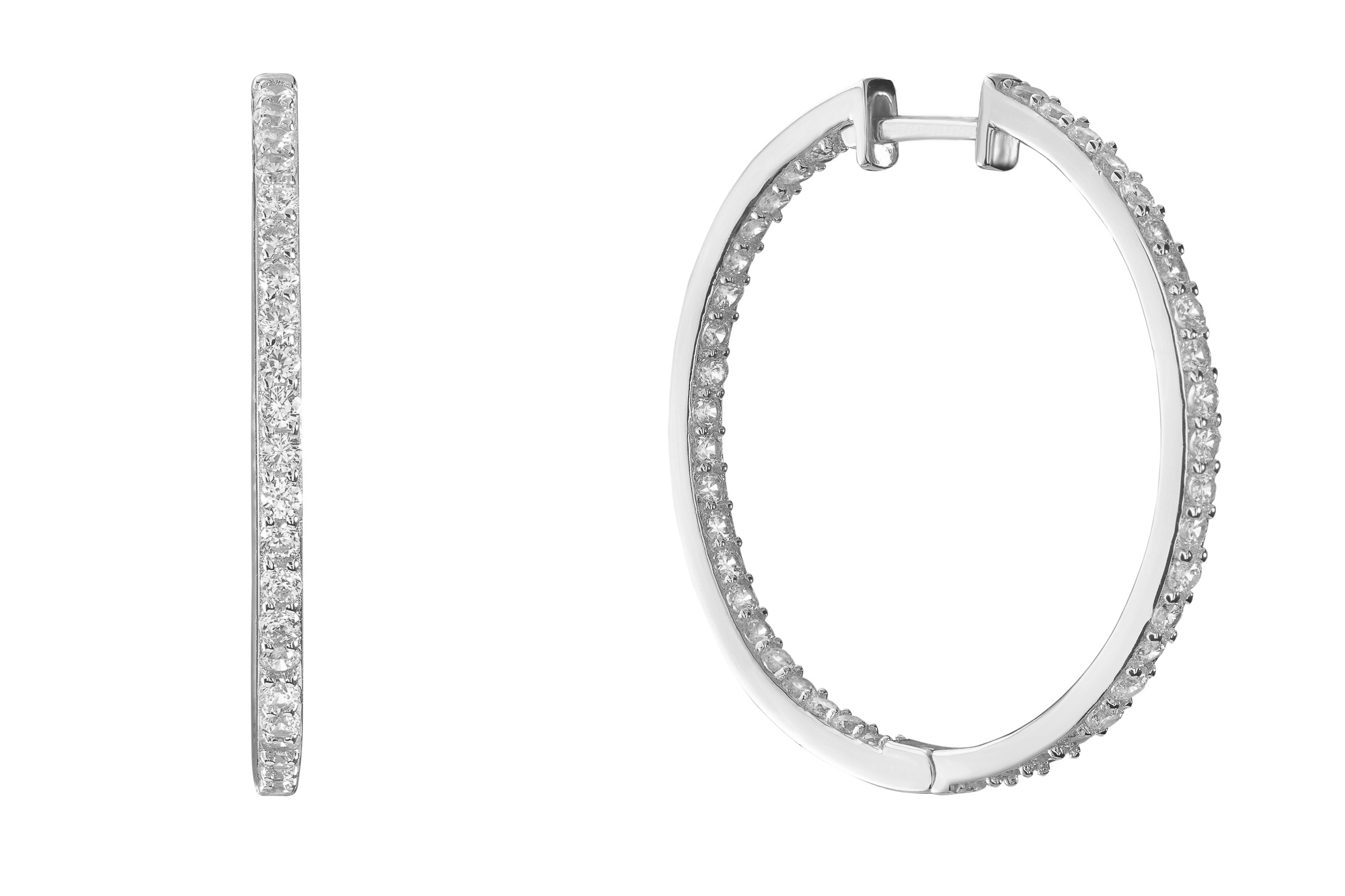 Серьги из серебра с камнем Фианит фото, цены