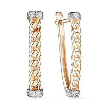 Серьги из золота с камнем Фианит фото, цены