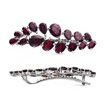 Заколка из серебра с камнем Родолит фото, цены