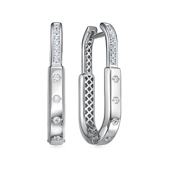 Серьги из серебра с камнем Фианит фото, цены