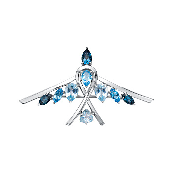 Брошь из серебра с камнем Лондон топаз, Топаз фото, цены