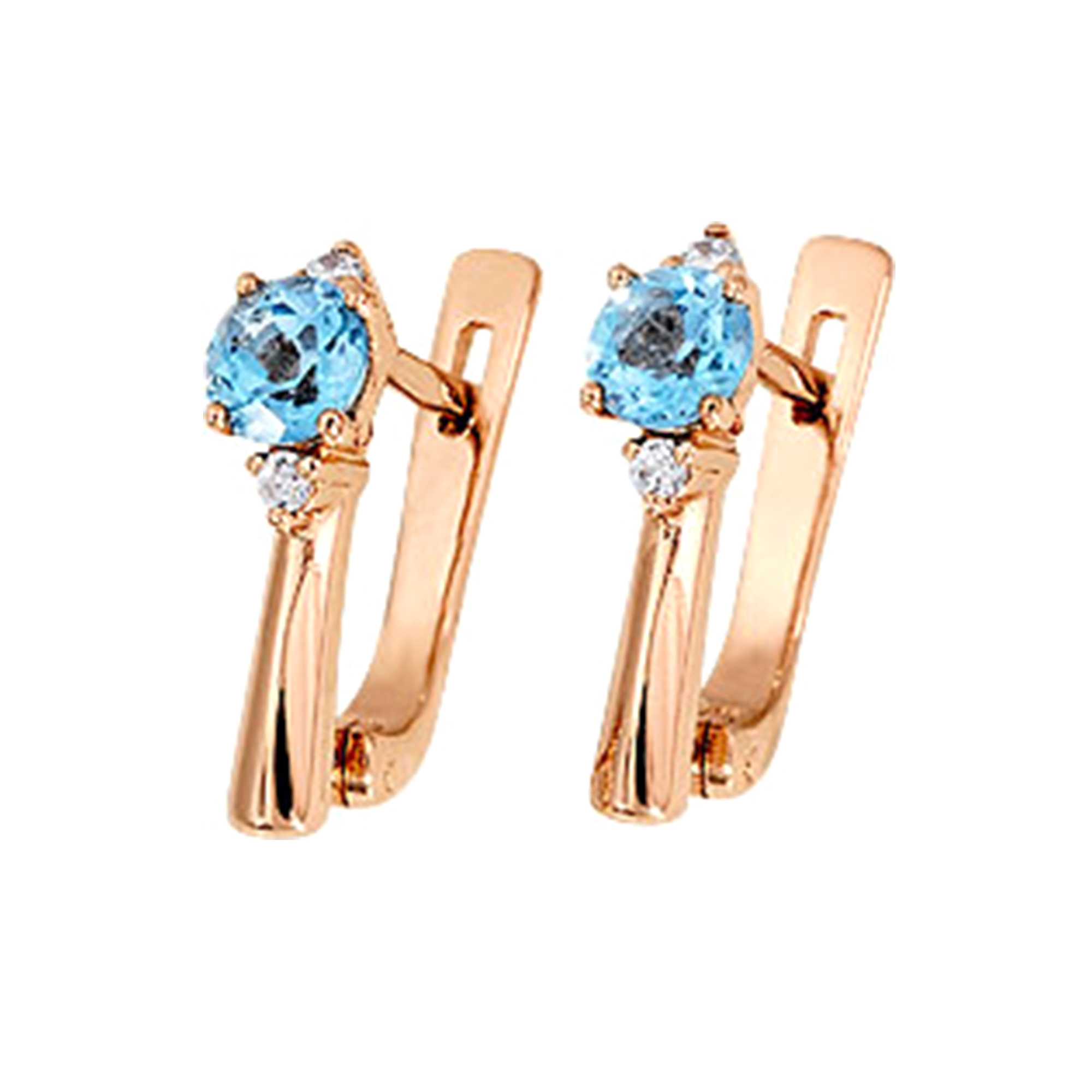 Серьги из золота с камнем Топаз, Фианит фото, цены