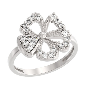 Кольцо из серебра с камнем Фианит фото, цены