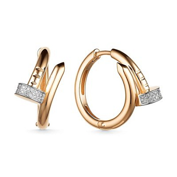 Серьги из золота с камнем Фианит фото, цены