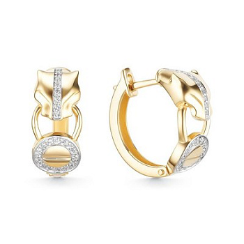 Серьги из золота с камнем Фианит фото, цены