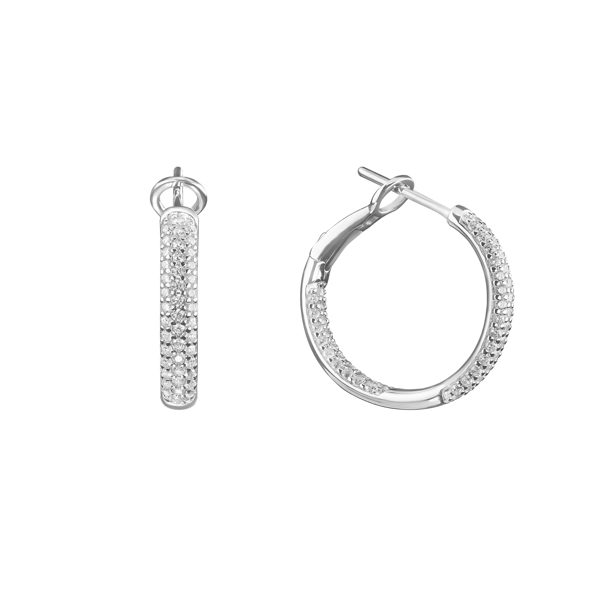 Серьги из серебра с камнем Фианит фото, цены