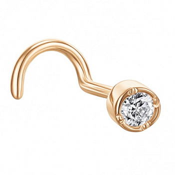 Пирсинг из золота с камнем Фианит фото, цены