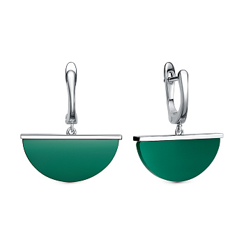 Серьги из серебра с камнем Агат фото, цены