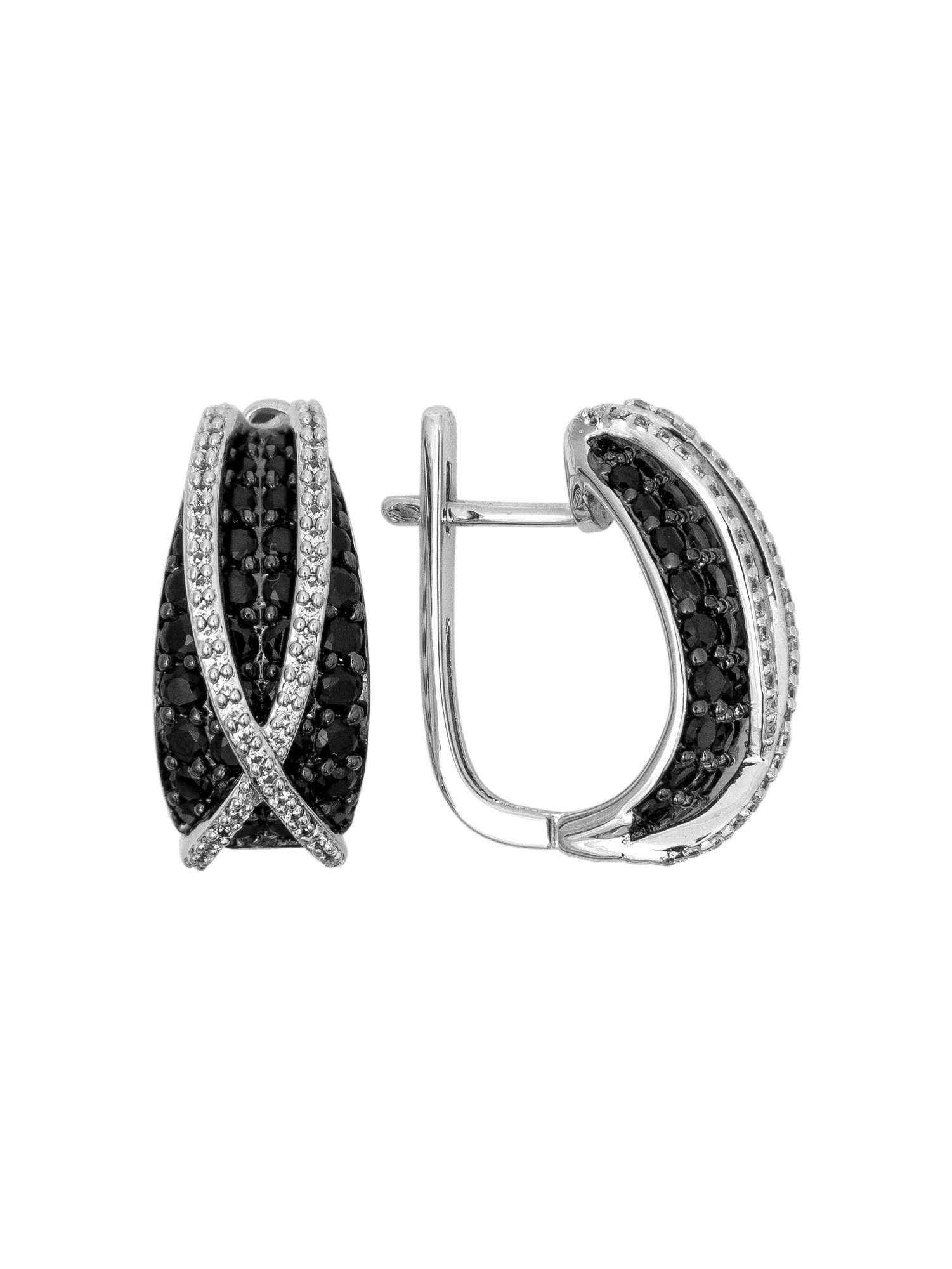 Серьги из серебра с камнем Фианит, Шпинель фото, цены