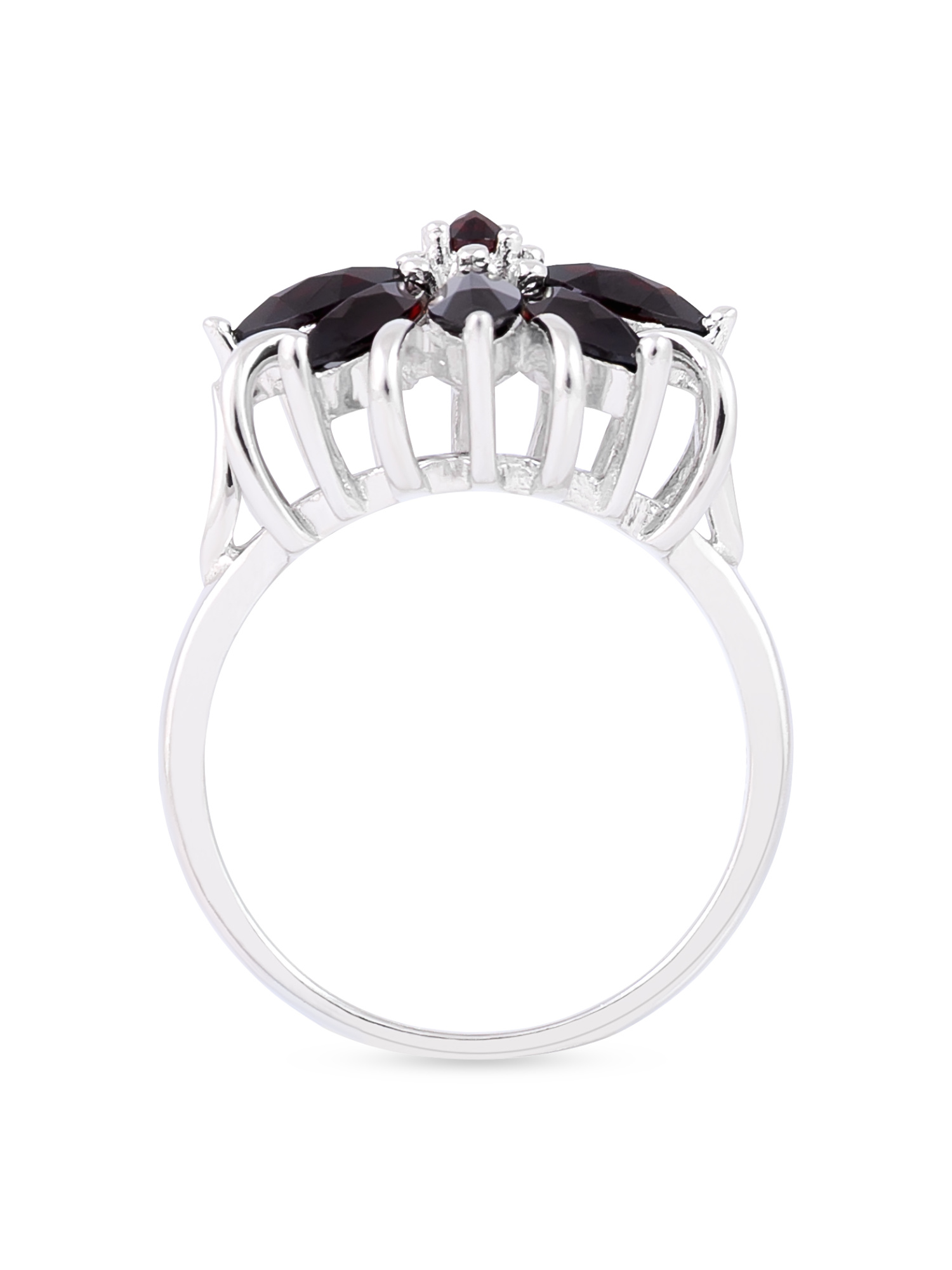 Кольцо из серебра с камнем Гранат фото, цены