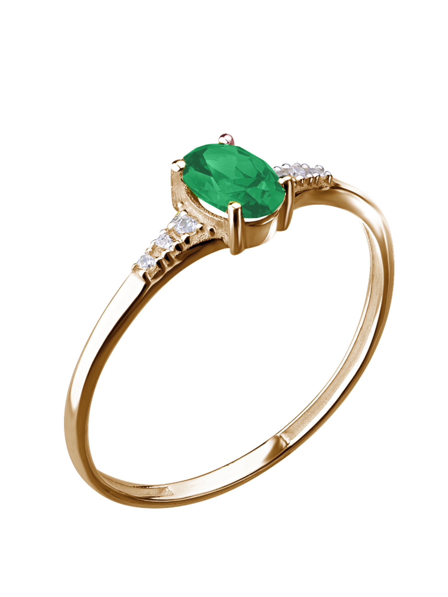 Кольцо из золота с камнем Бриллиант, Изумруд фото, цены