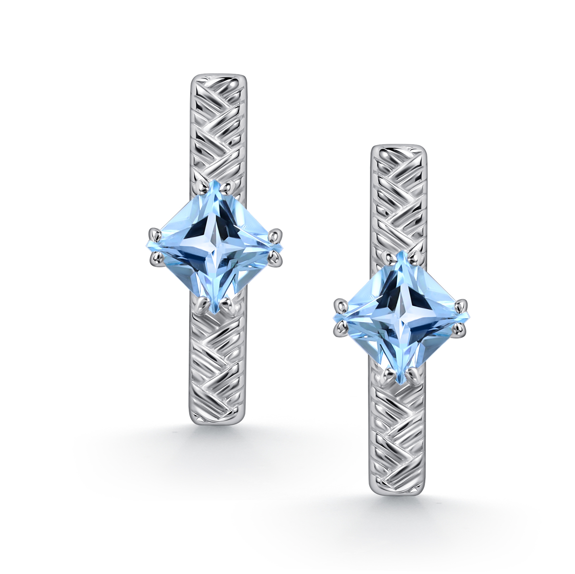 Серьги из серебра с камнем Топаз фото, цены