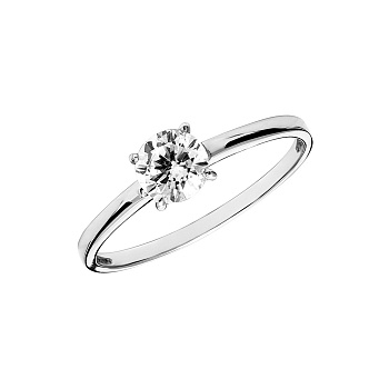 Кольцо из серебра с камнем Фианит фото, цены