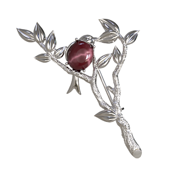 Брошь из серебра с камнем Кварц фото, цены