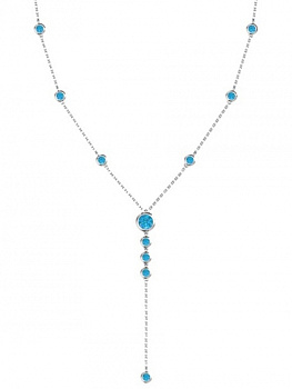 Колье из серебра с камнем Фианит фото, цены