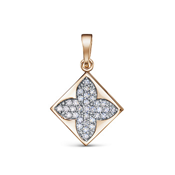 Подвеска из золота с камнем Фианит фото, цены