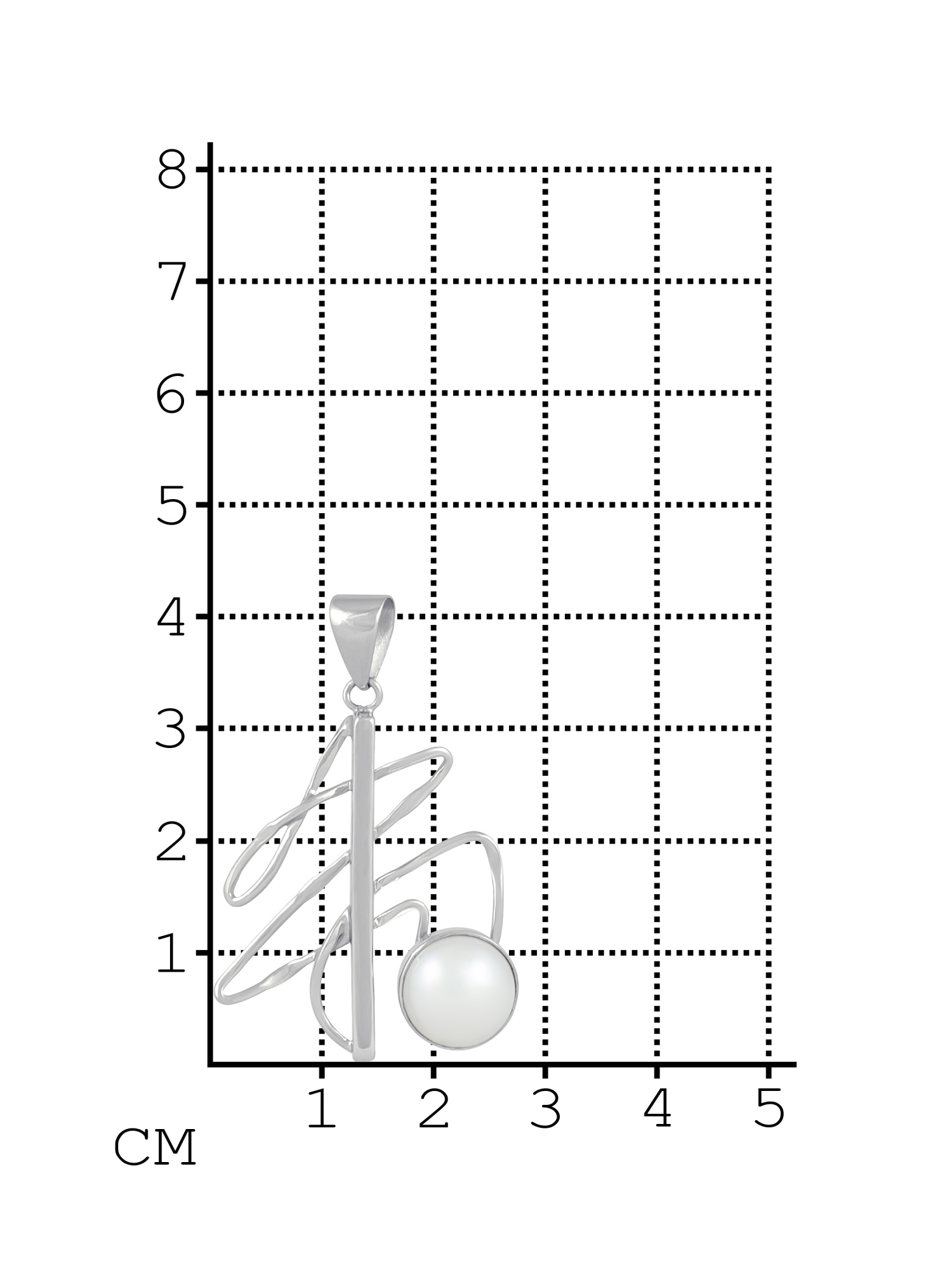 Подвеска из серебра с камнем Жемчуг фото, цены