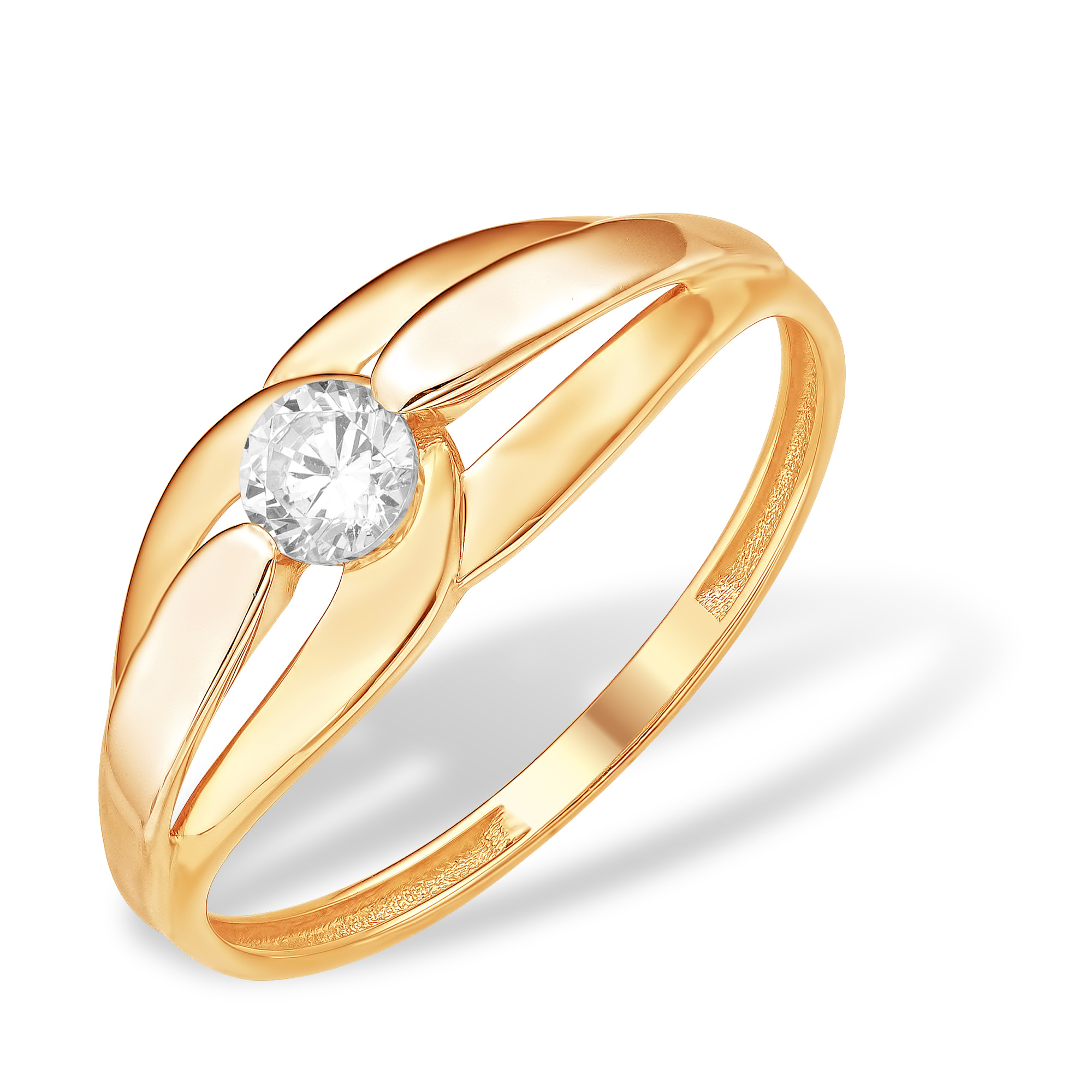 Кольцо из золота с камнем Фианит фото, цены