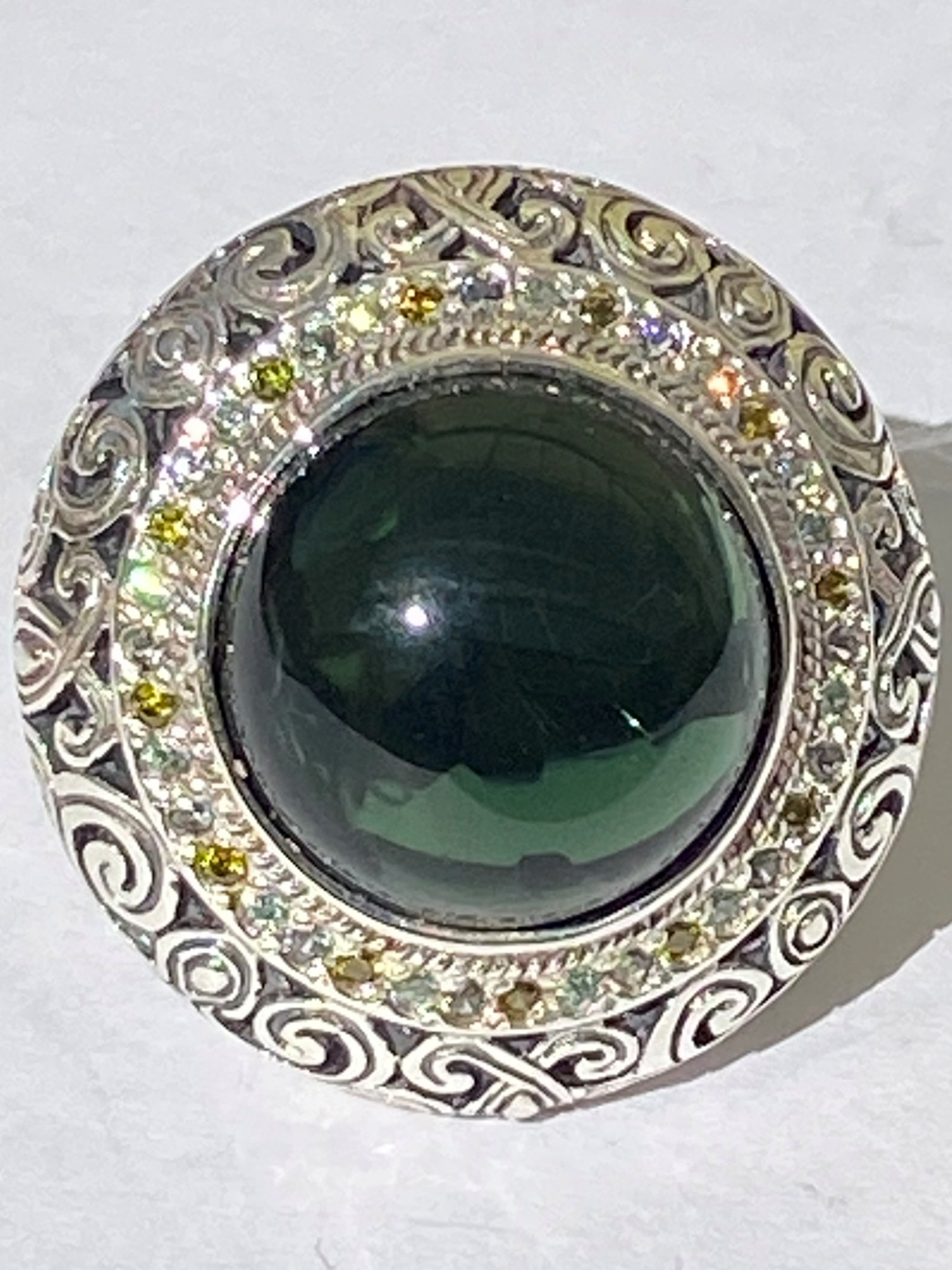 Кольцо из серебра с камнем Фианит, Аквамарин фото, цены