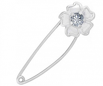 Брошь из серебра с камнем Фианит фото, цены