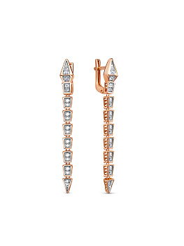 Серьги из золота с камнем Фианит фото, цены