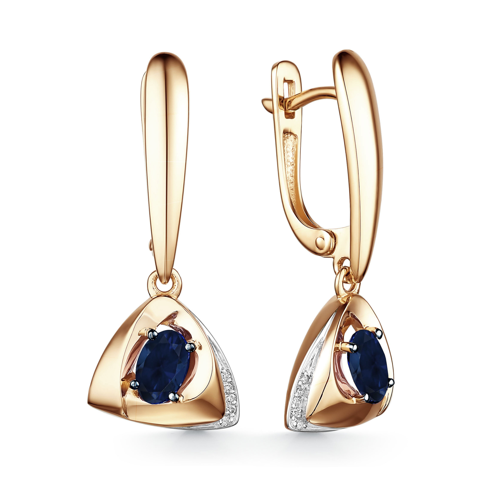 Серьги из золота с камнем Бриллиант фото, цены