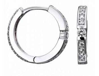 Серьги из серебра с камнем Циркон фото, цены