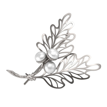 Брошь из серебра с камнем Жемчуг фото, цены