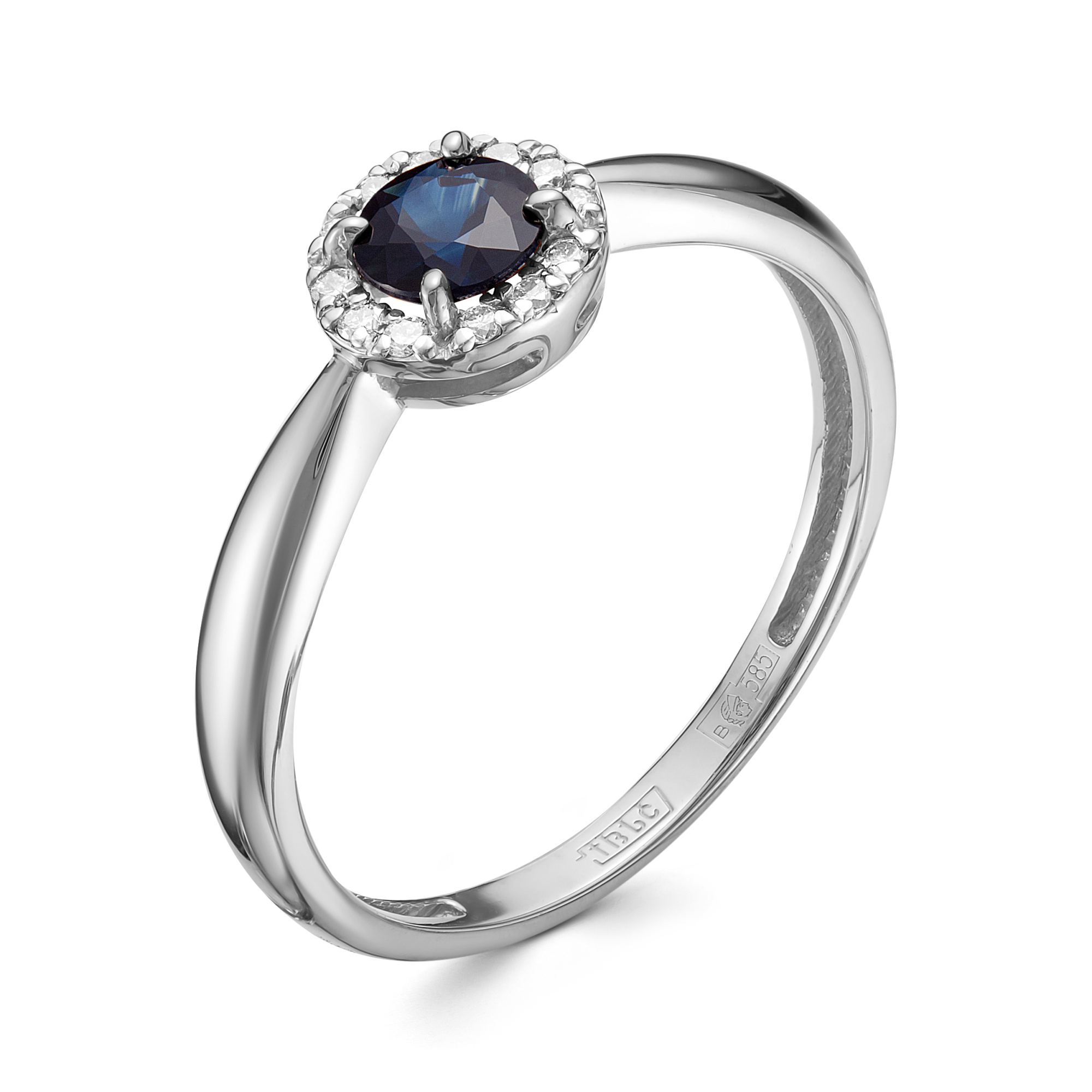 Кольцо из золота с камнем Бриллиант, Сапфир фото, цены