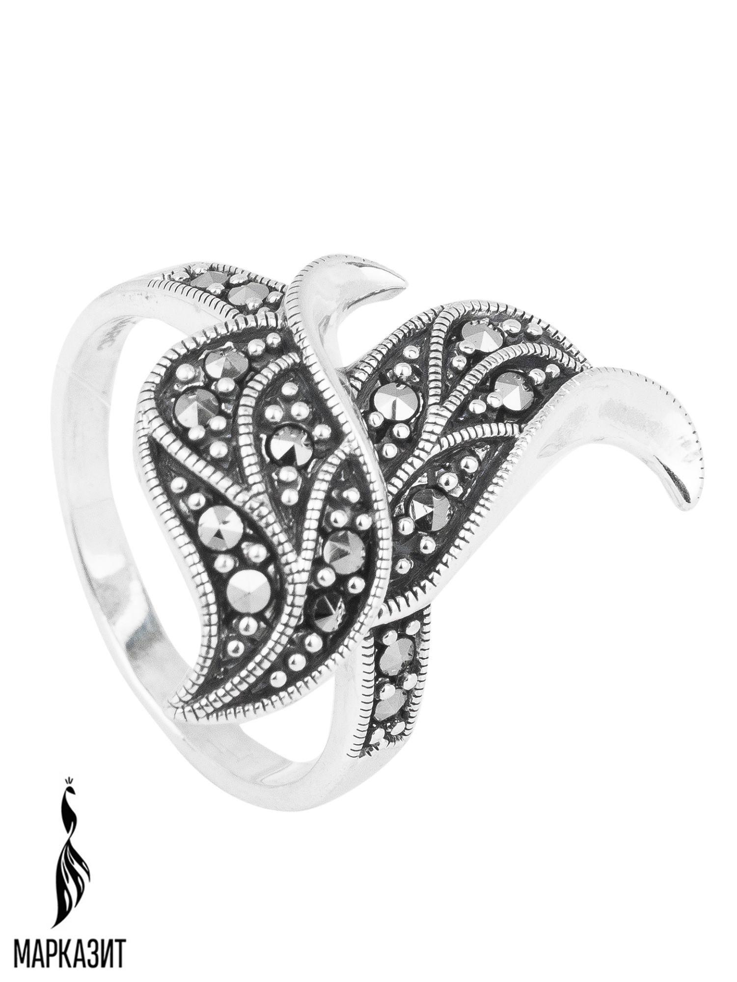 Кольцо из серебра с камнем Марказит фото, цены