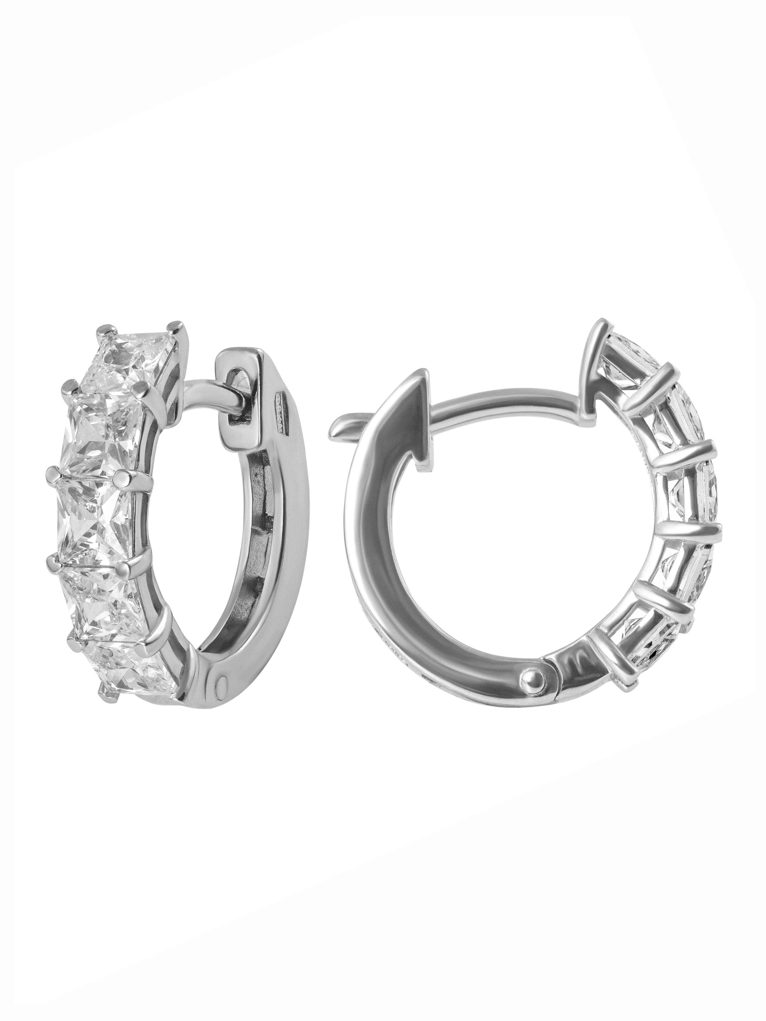 Серьги из серебра с камнем Фианит фото, цены