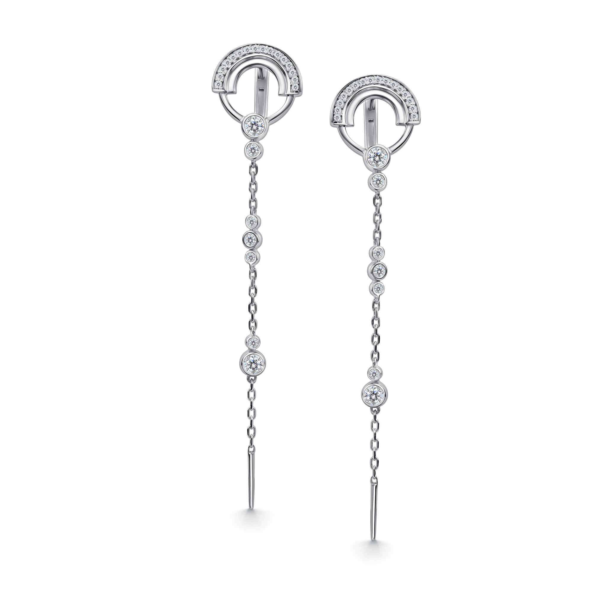 Серьги из серебра с камнем Фианит фото, цены