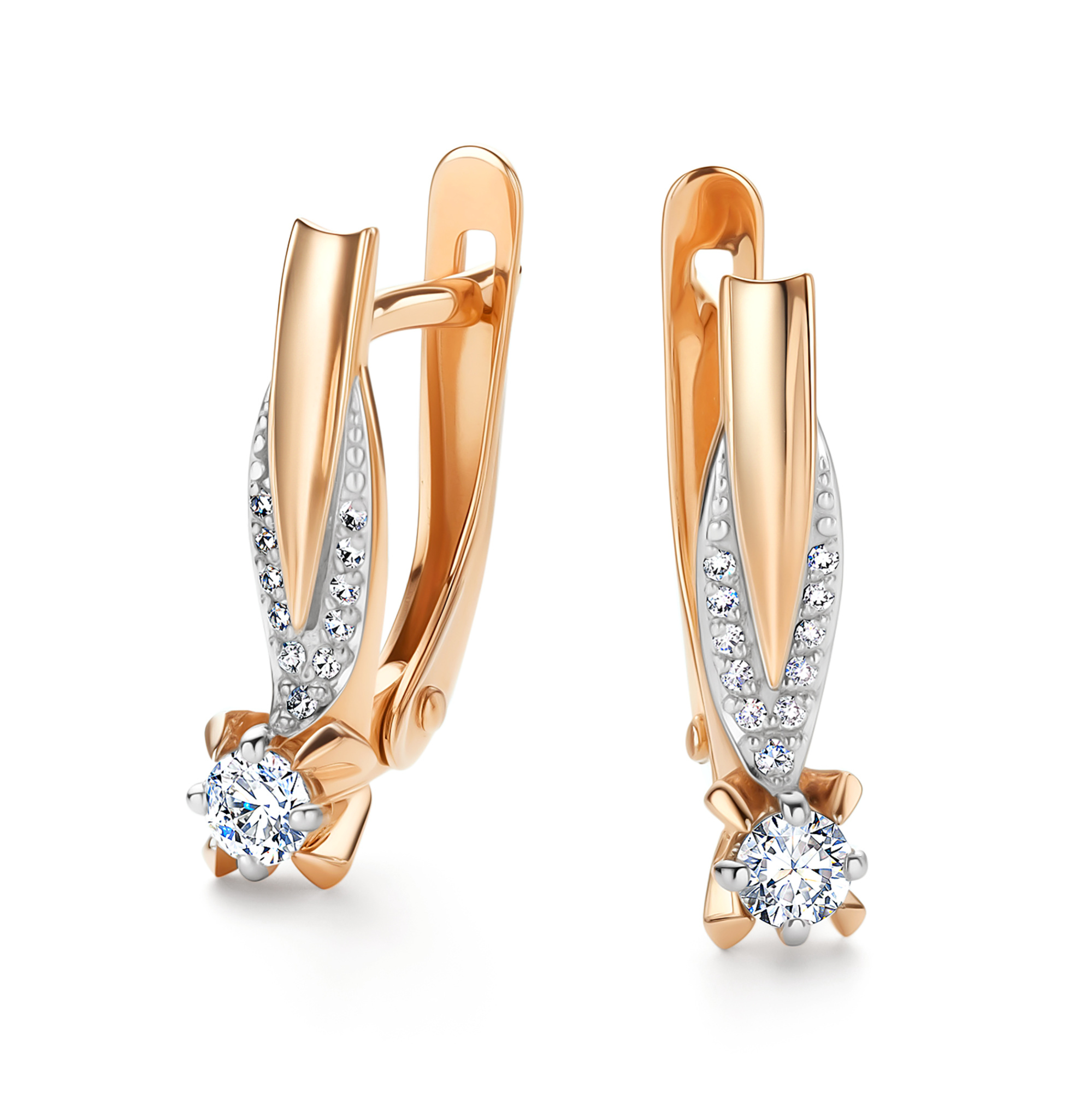 Серьги из золота с камнем Бриллиант фото, цены