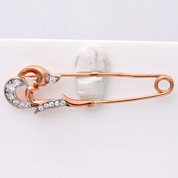 Брошь из позолота с камнем Фианит фото, цены