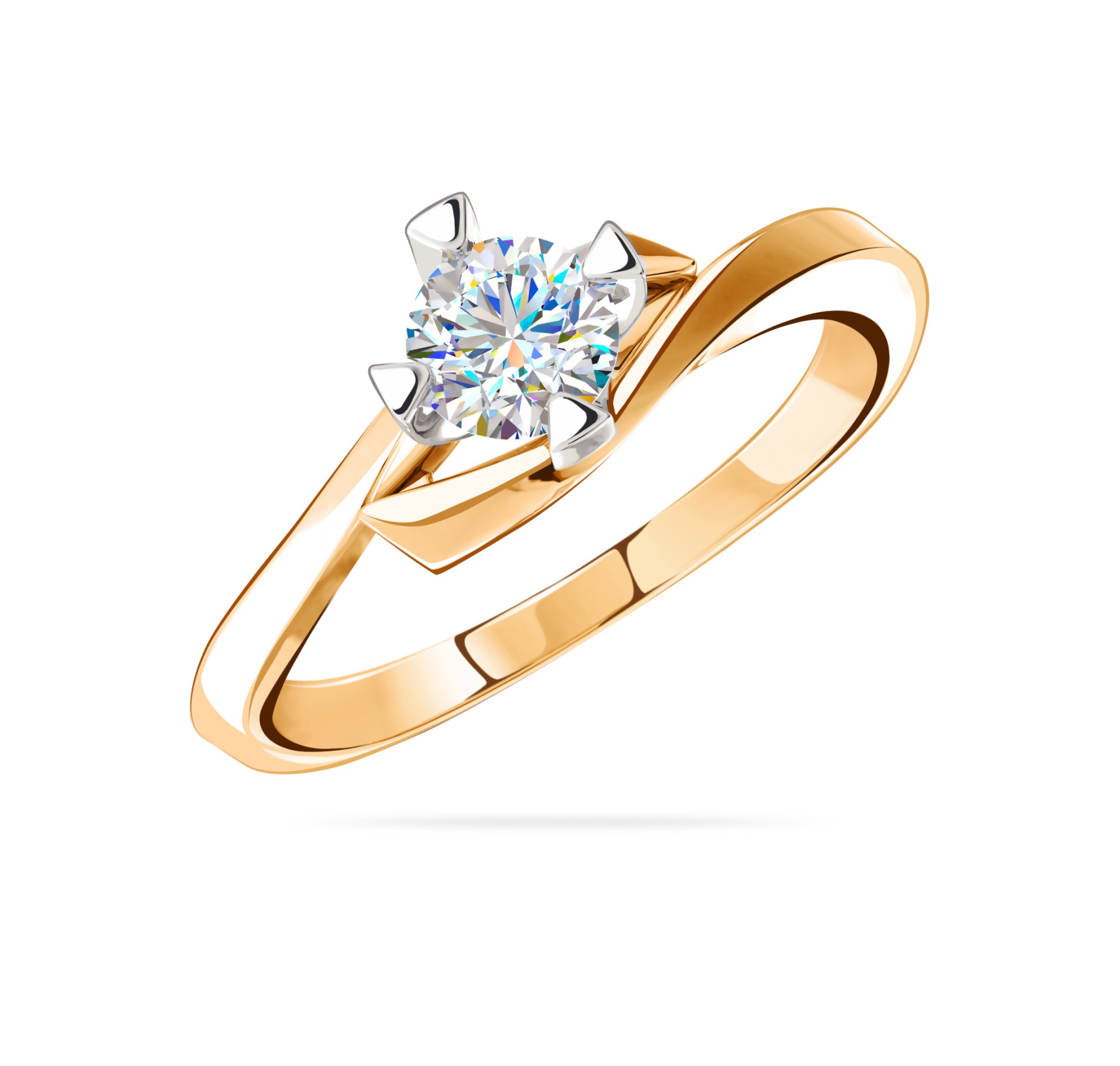 Кольцо из золота с камнем Фианит фото, цены