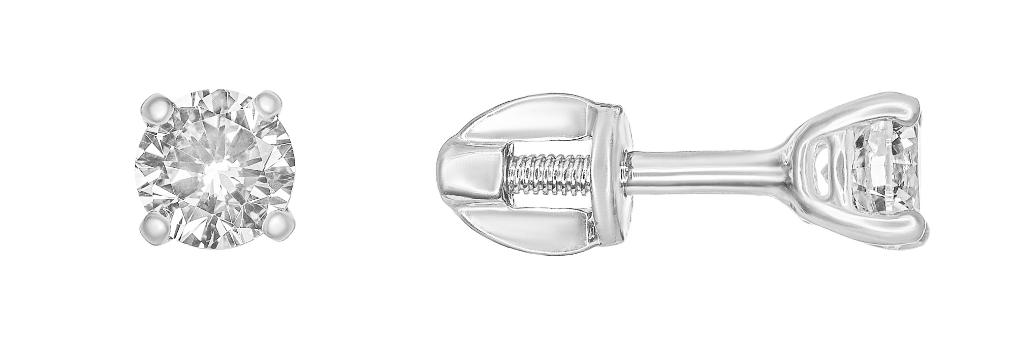 Пуссеты из серебра с камнем Фианит фото, цены